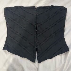 Black Strapless Corset Top